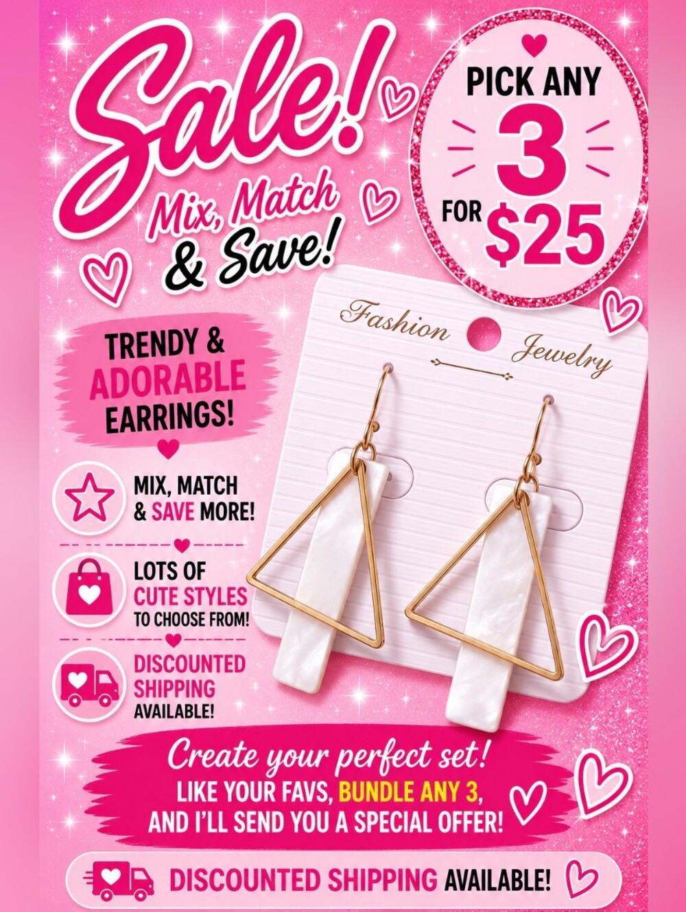 Gold Triangle & MOP Resin Rectangle Earrings – Geometric Minimalist Hook Style